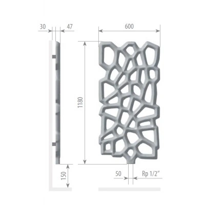 Дизайн-радиатор Varmann Diagram 1180x600 бежевый RAL 1014 Дизайн-радиатор Varmann Diagram 1180x600 бежевый RAL 1014