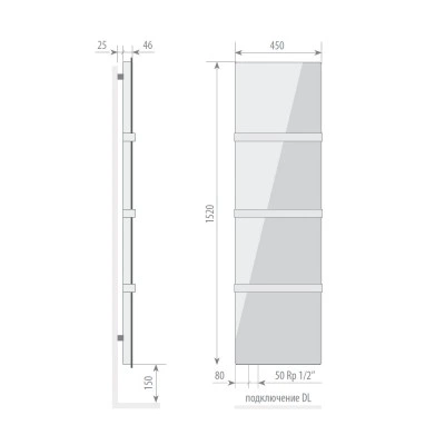 Дизайн-радиатор VARMANN Solido Glass 1520x450 DL панель из закаленного стекла с нанесением рисунка, с нижним левым подключением Дизайн-радиатор VARMANN Solido Glass 1520x450 DL панель из закаленного стекла с нанесением рисунка, с нижним левым подключением