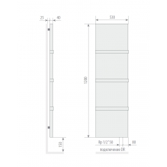 Дизайн-радиатор VARMANN Solido Vintage 1200x530 DR с нижним правым подключением